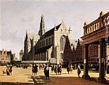 The Marketplace and Church at Haarlem by Gerrit Adriaensz. Berckheyde
